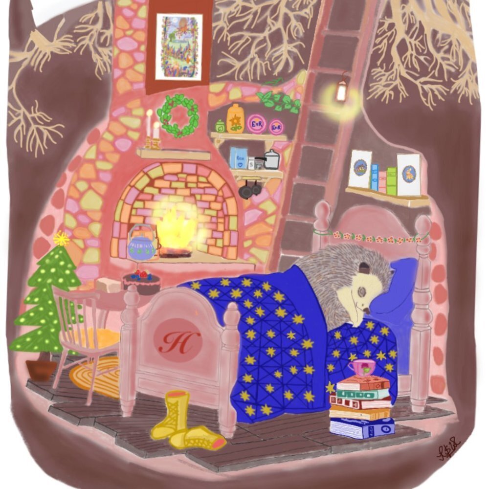 Cozy Hedgehog house | Kids Art | Minimalist Digital Prints - Picture 3 of 4